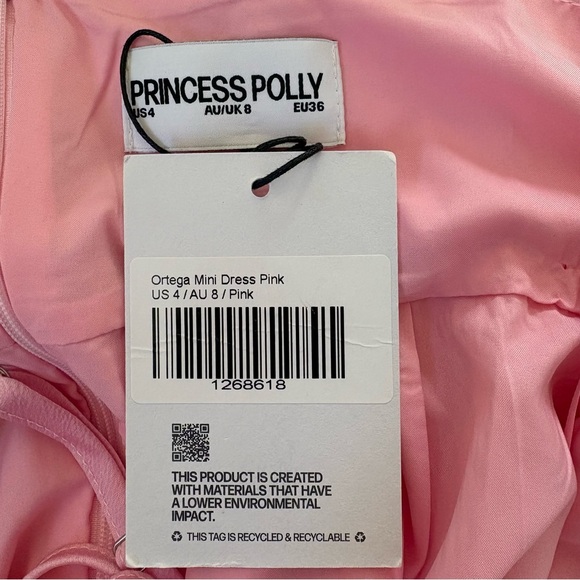 Princess Polly Ortega Mini Dress in Pink (US 4 / AU 8), NWT - Picture 12 of 14